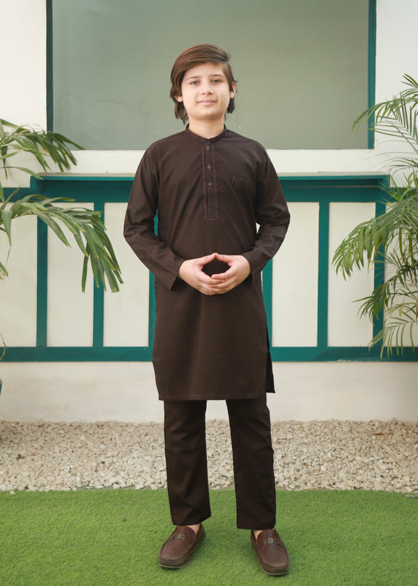 Dark Brown Kurta Trouser AH 091