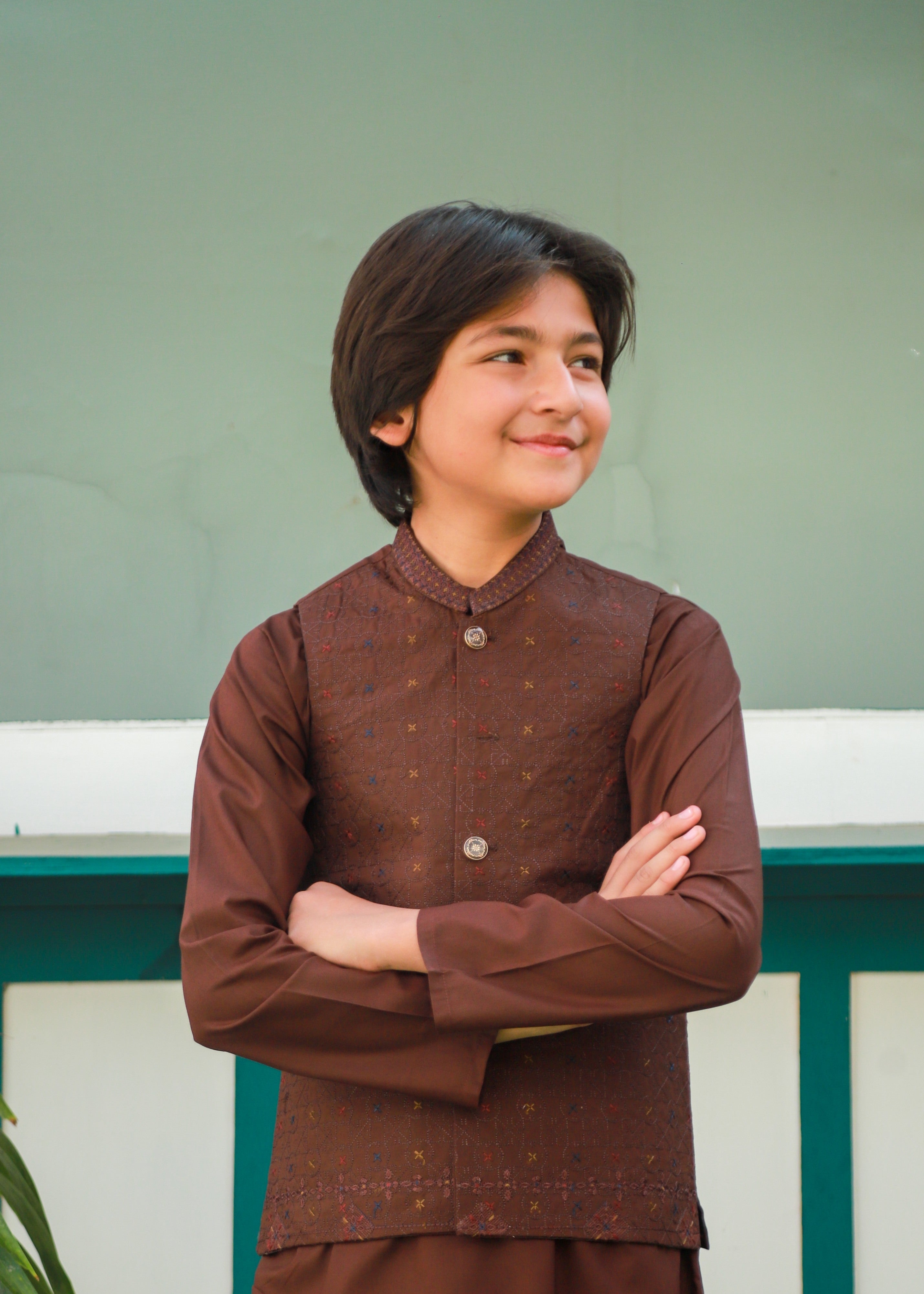 Maple Brown Waistcoat Suit Ahw-045 Secondary image