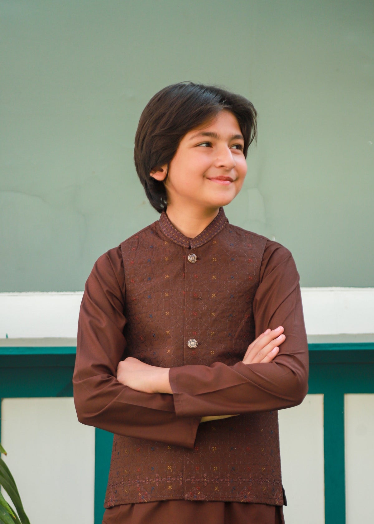 Maple Brown Waistcoat Suit Ahw-045