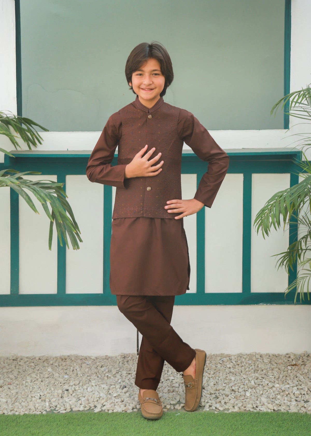 Maple Brown Waistcoat Suit Ahw-045