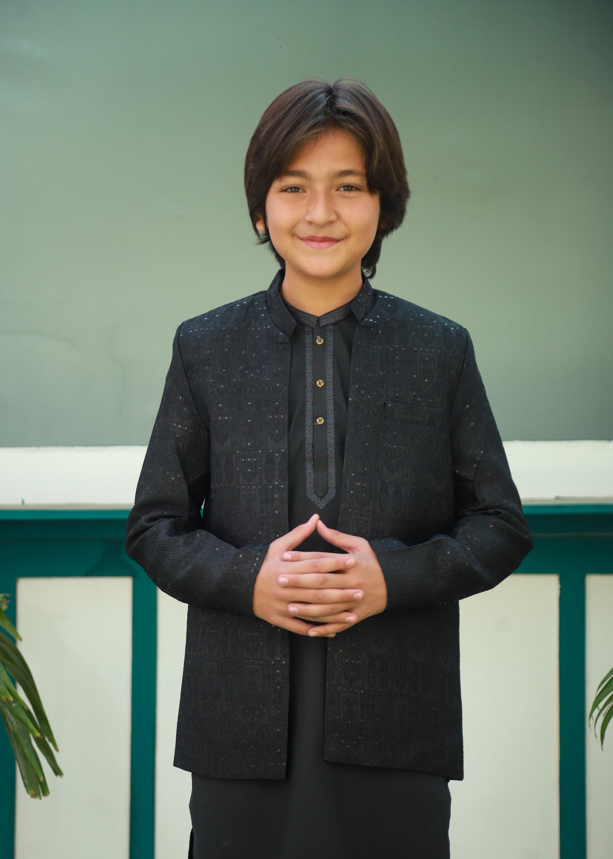 Black Open Prince Coat Suit P39