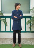 Yale Blue Plain Sherwani S43