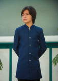 Yale Blue Plain Sherwani S43