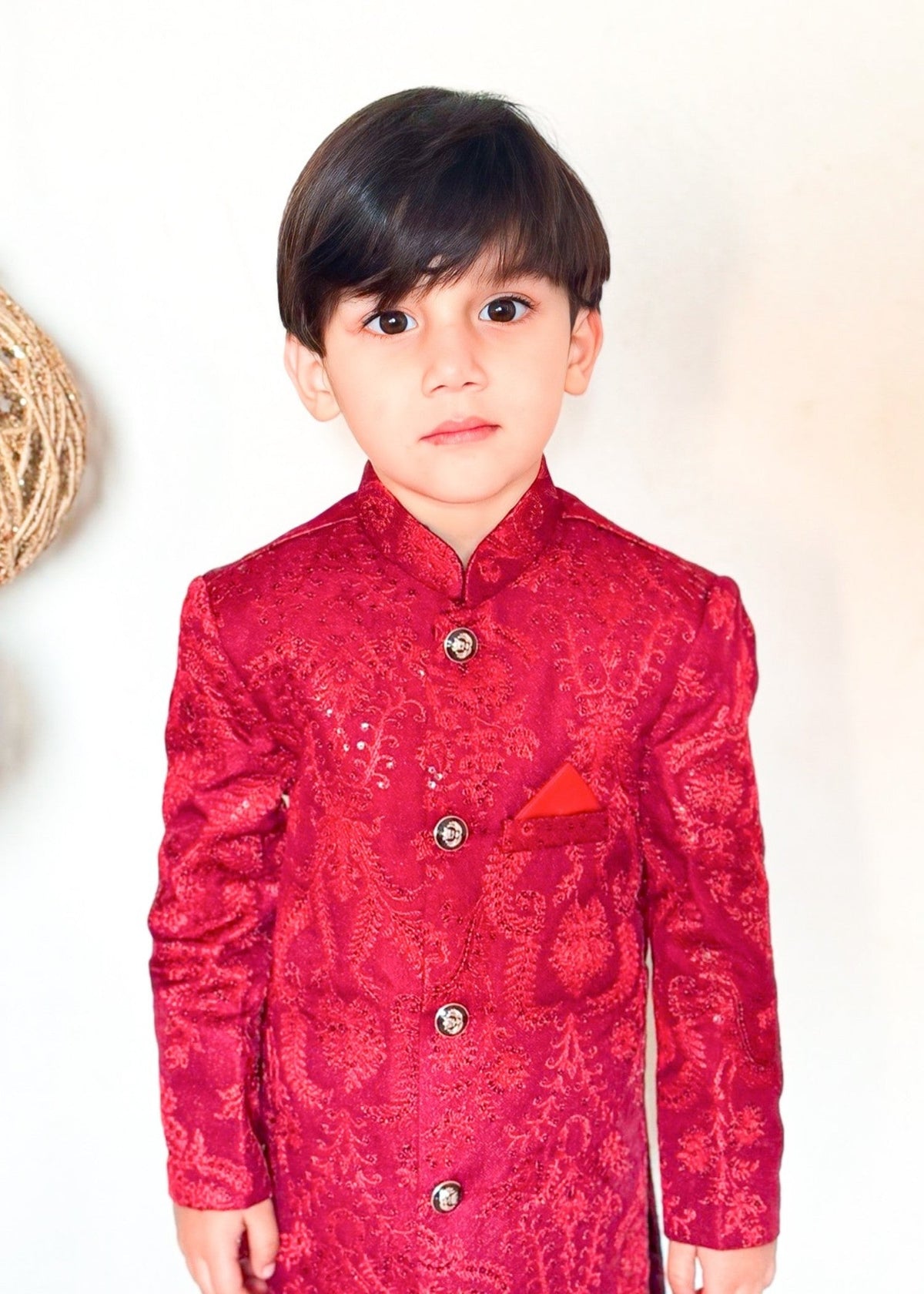 Maroon Sequence Sherwani - S8