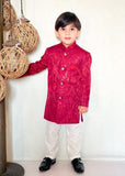 Maroon Sequence Sherwani - S8