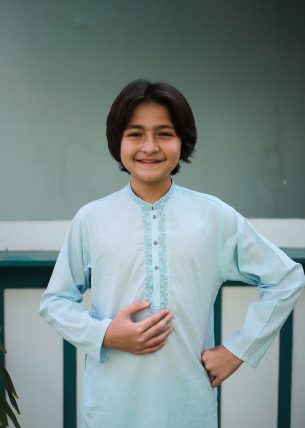 Powder Blue Kurta Trouser AH 094