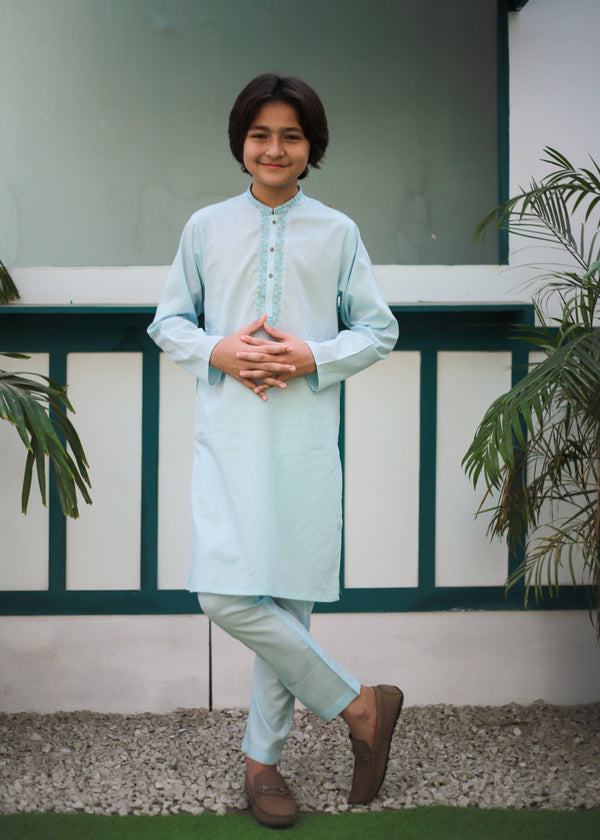 Powder Blue Kurta Trouser AH 094