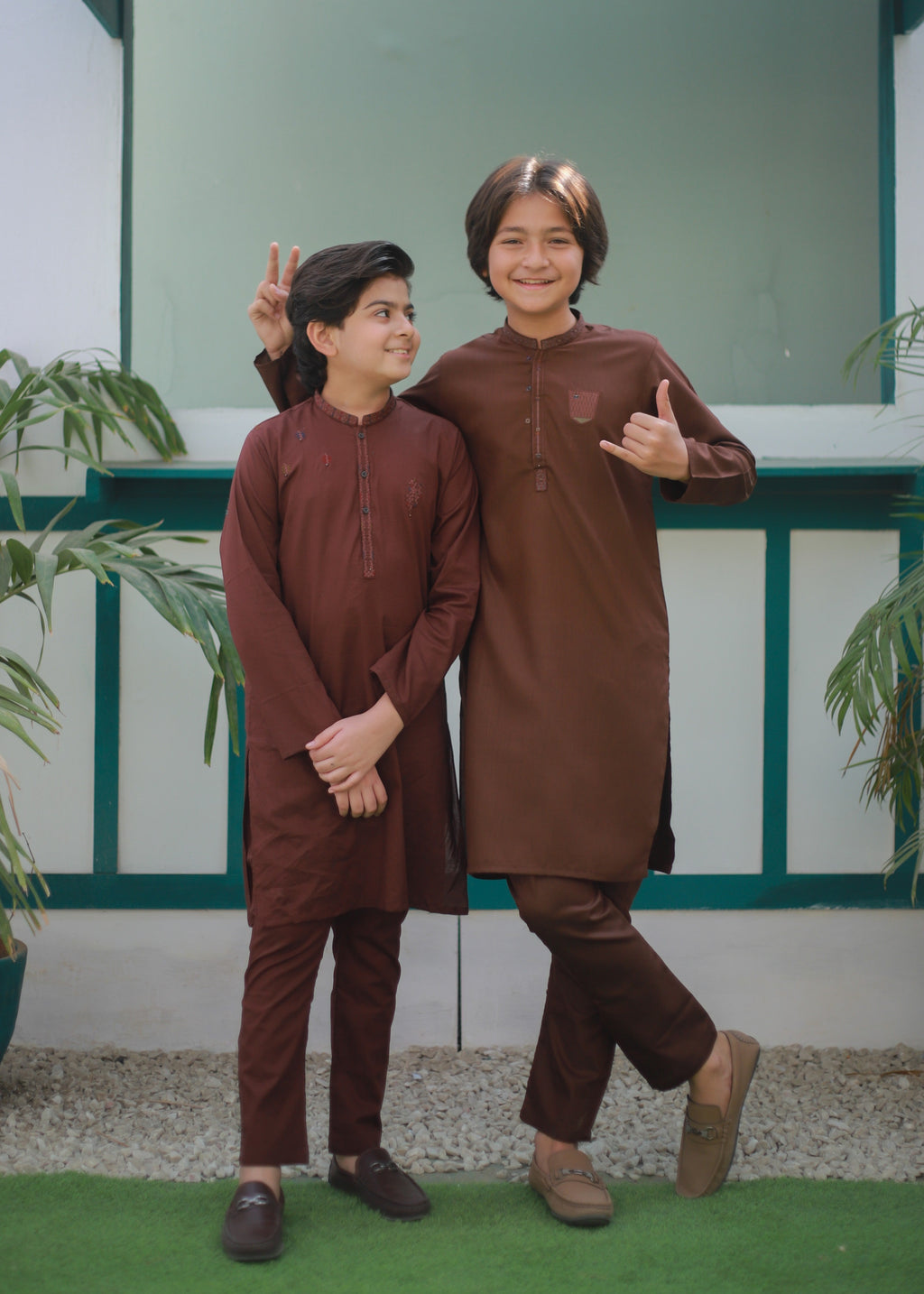 Saddle Brown Kurta Trouser AH 096