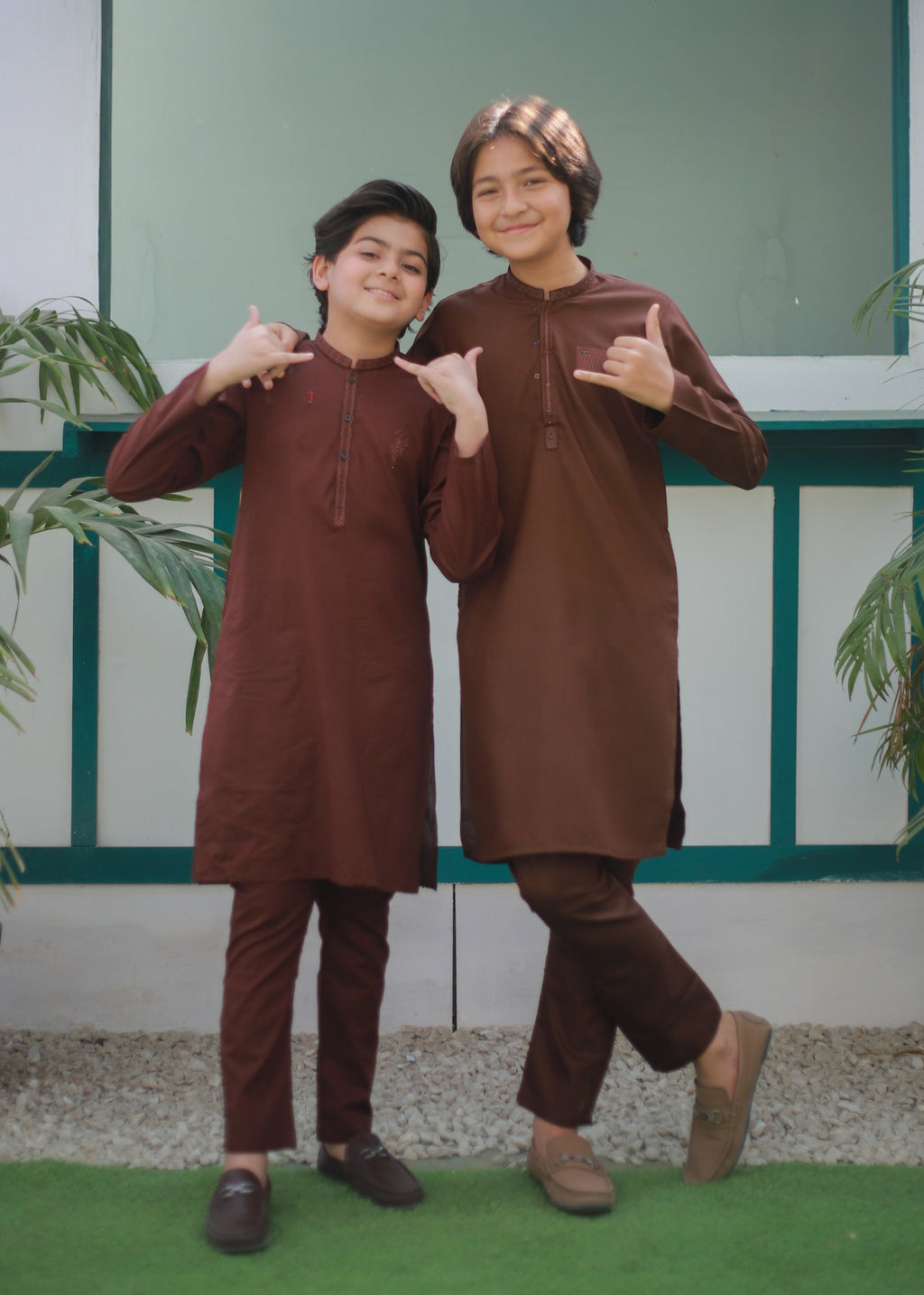 Saddle Brown Kurta Trouser AH 096