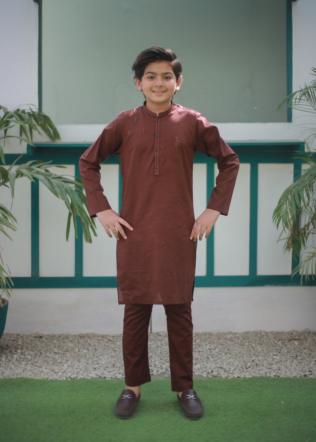 Brown Kurta Trouser AH 097