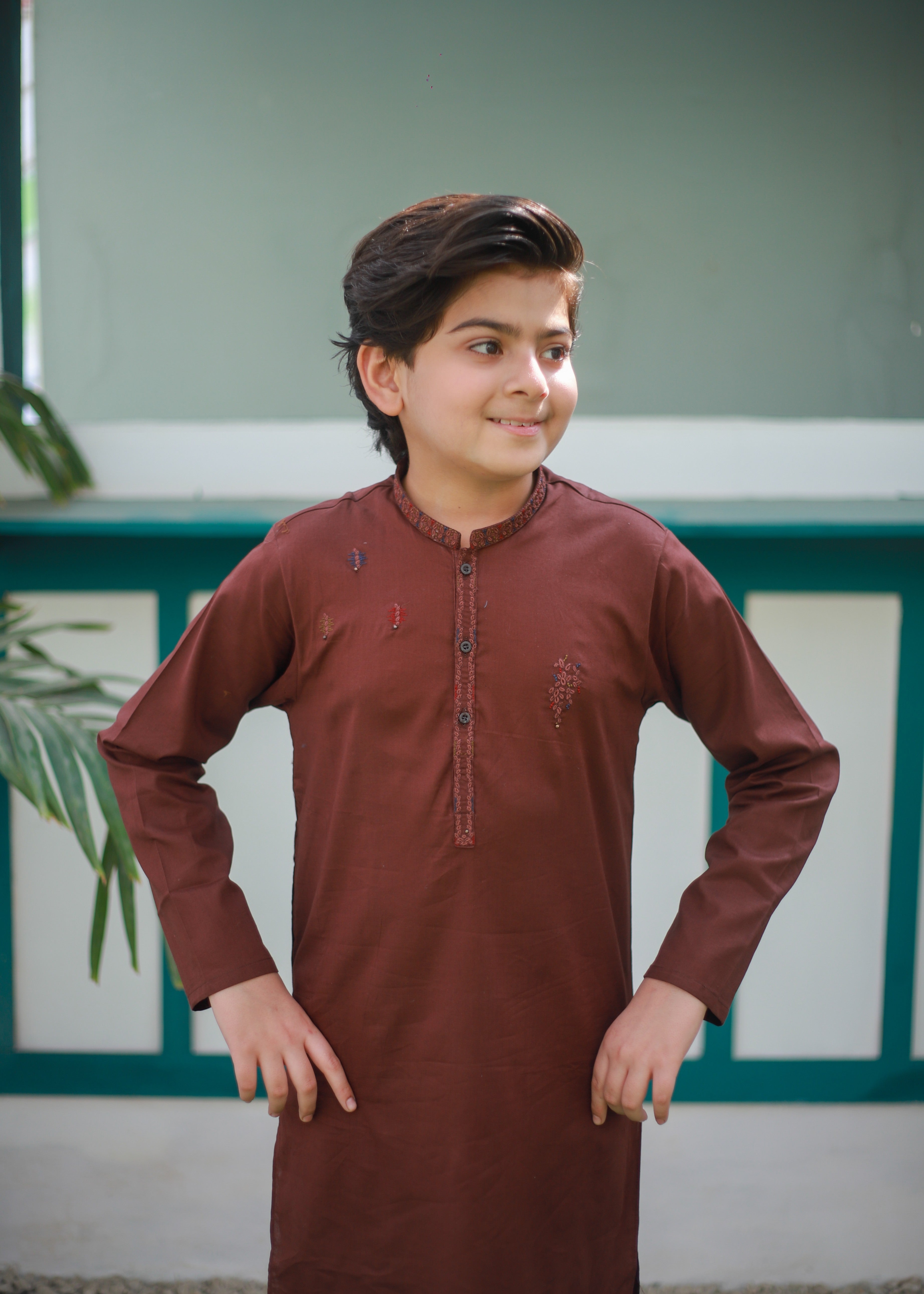 Brown Kurta Trouser AH 097 Secondary image