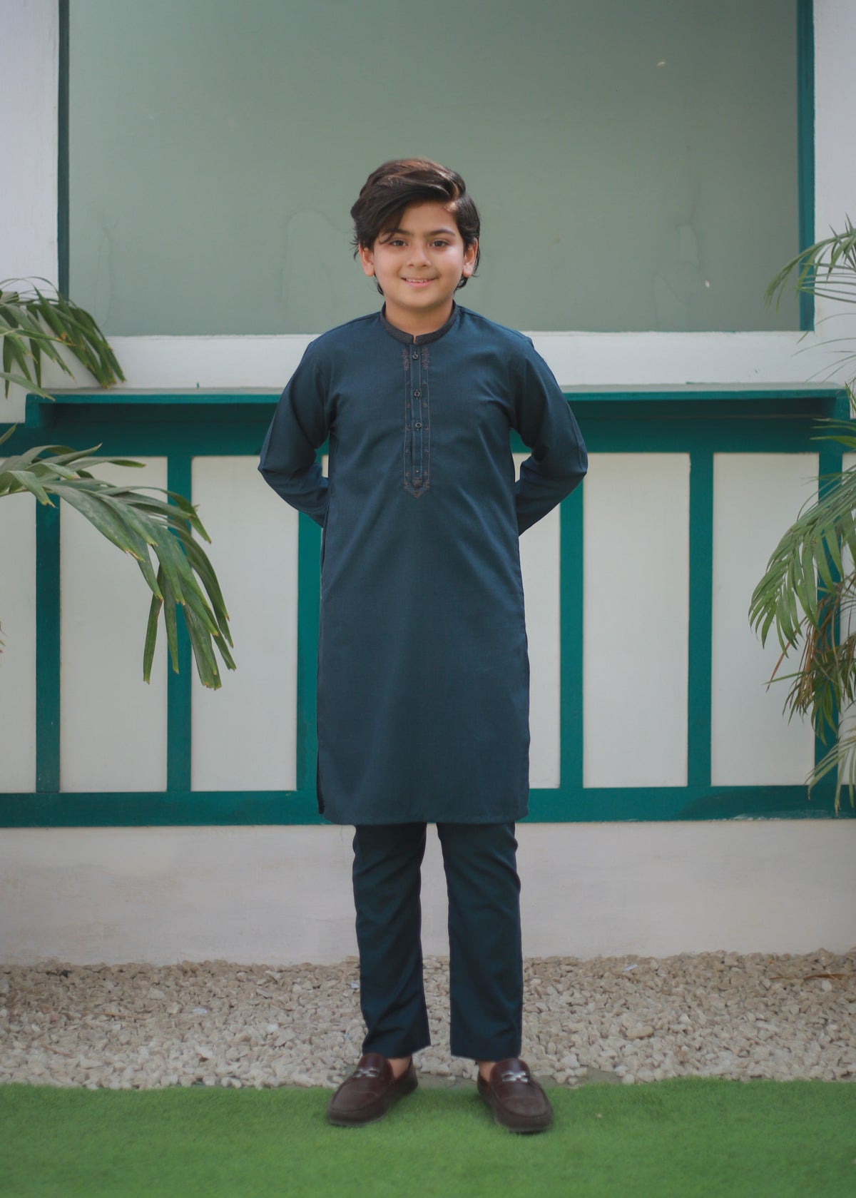 Teal Kurta Trouser AH 105 Main image