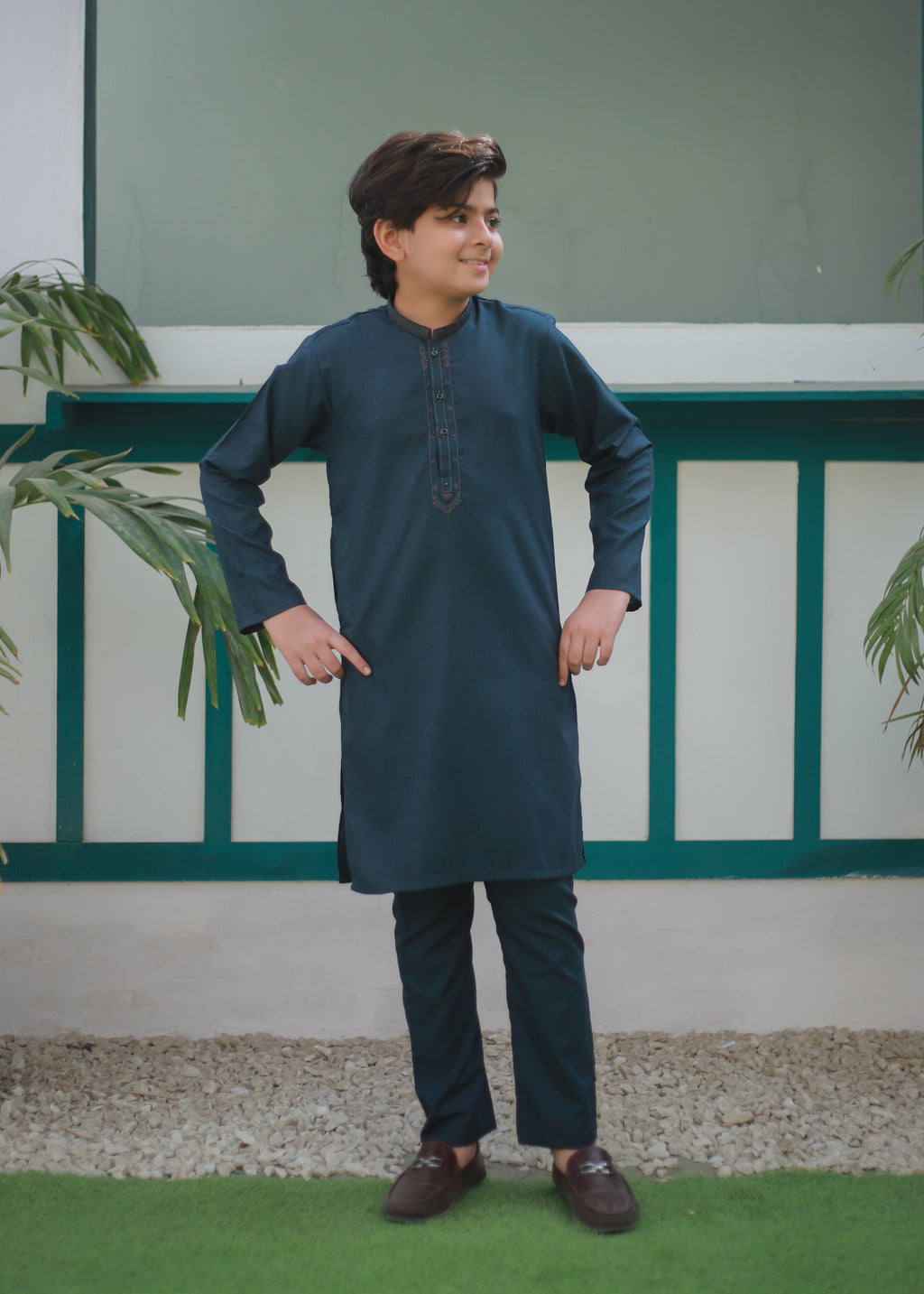 Teal Kurta Trouser AH 105