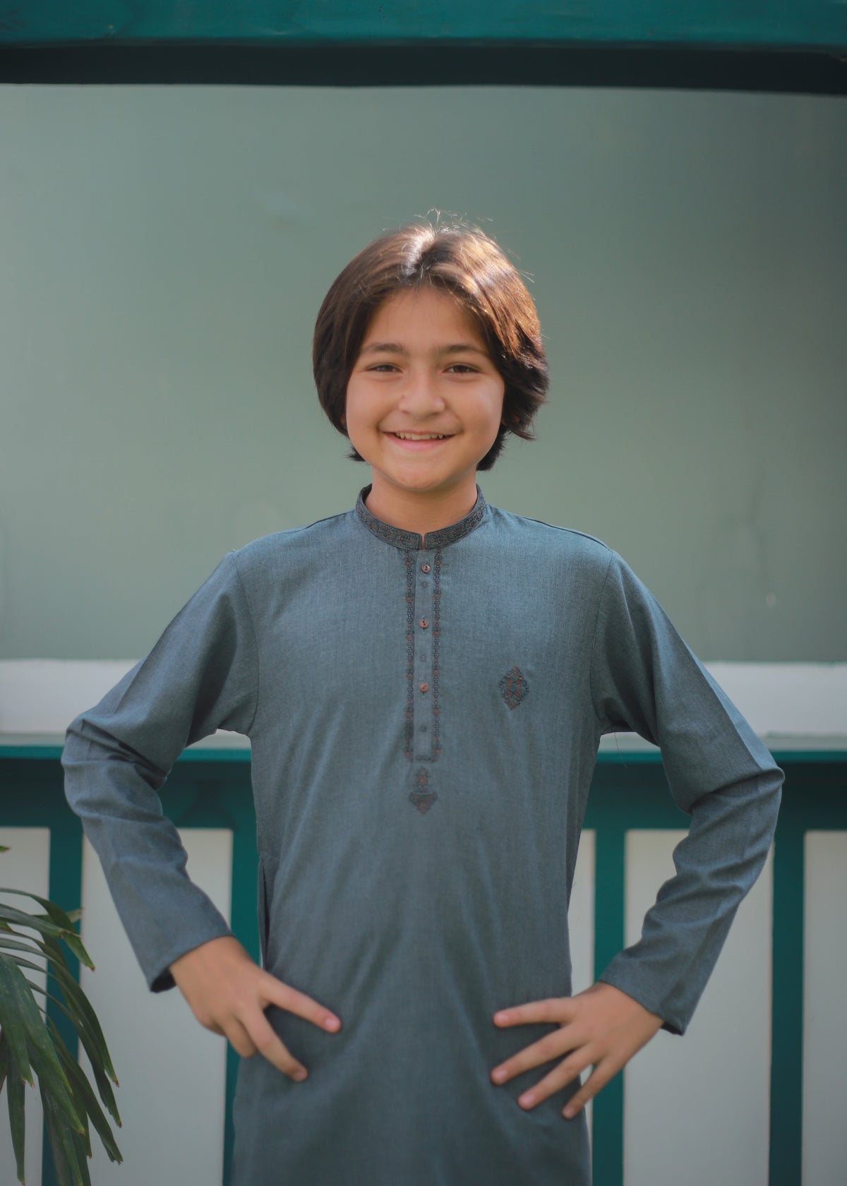 Steel Blue Kurta Trouser AH 102