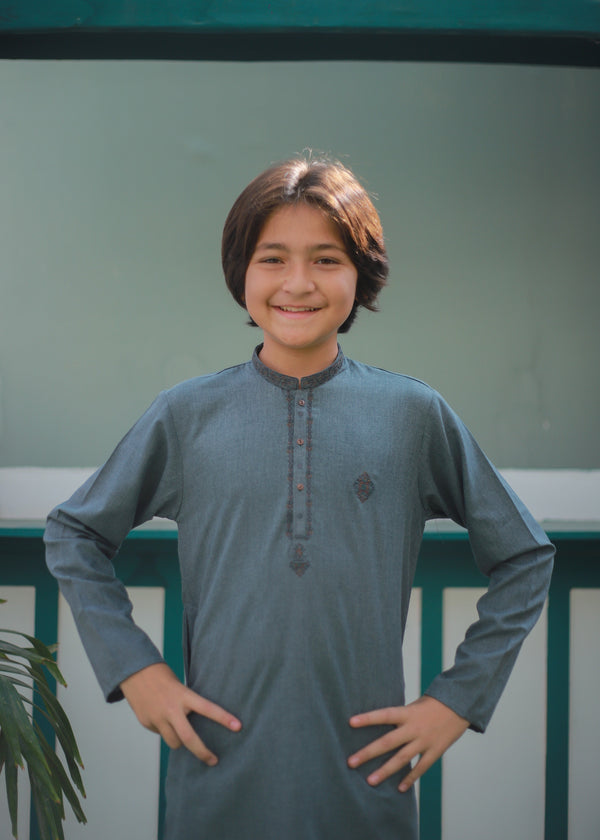 Steel Blue Kurta Trouser AH 102