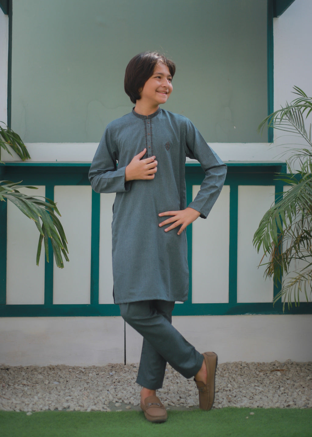 Steel Blue Kurta Trouser AH 102