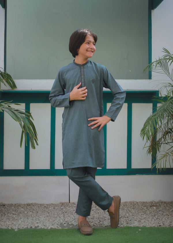 Steel Blue Kurta Trouser AH 102