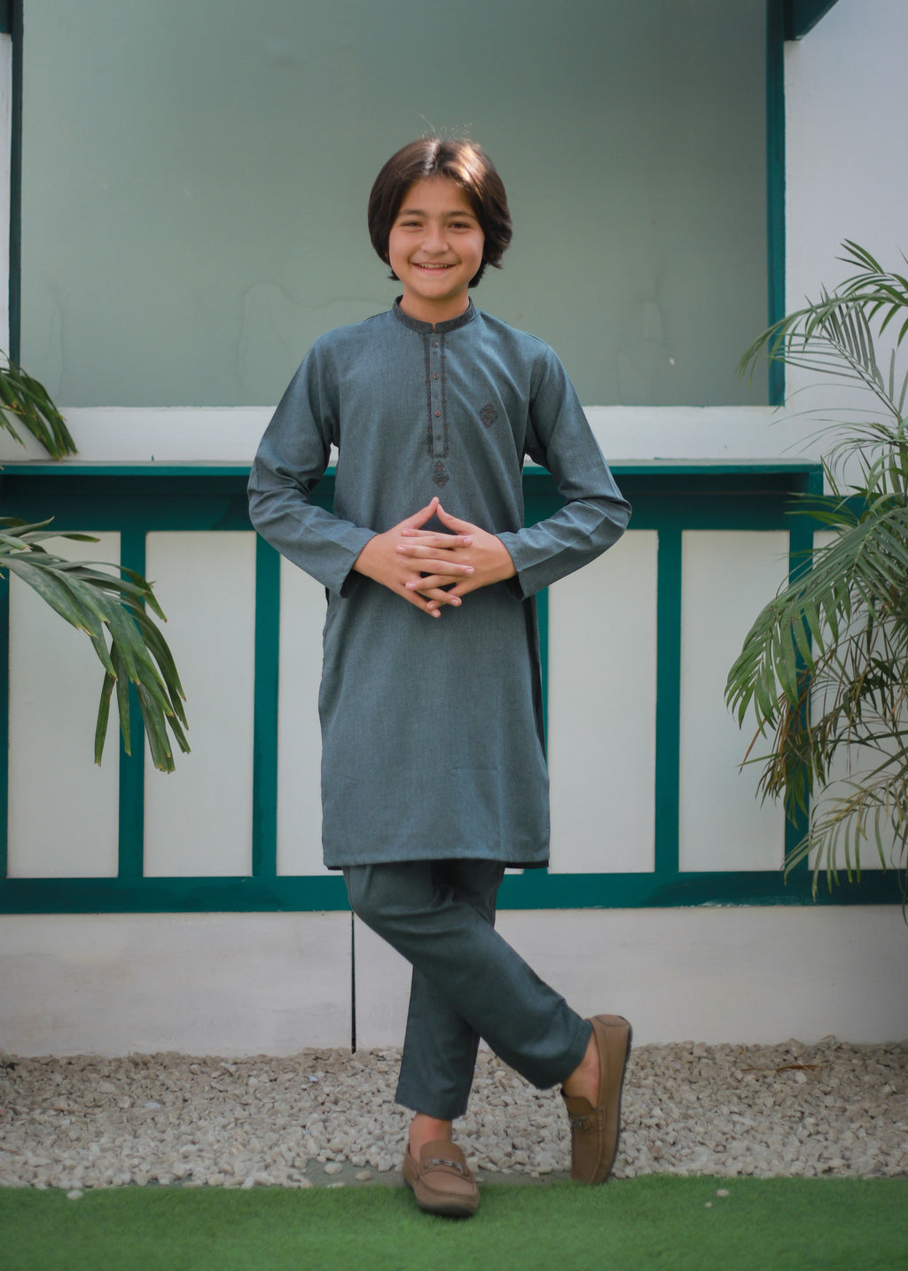Steel Blue Kurta Trouser AH 102