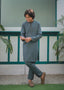 Steel Blue Kurta Trouser AH 102