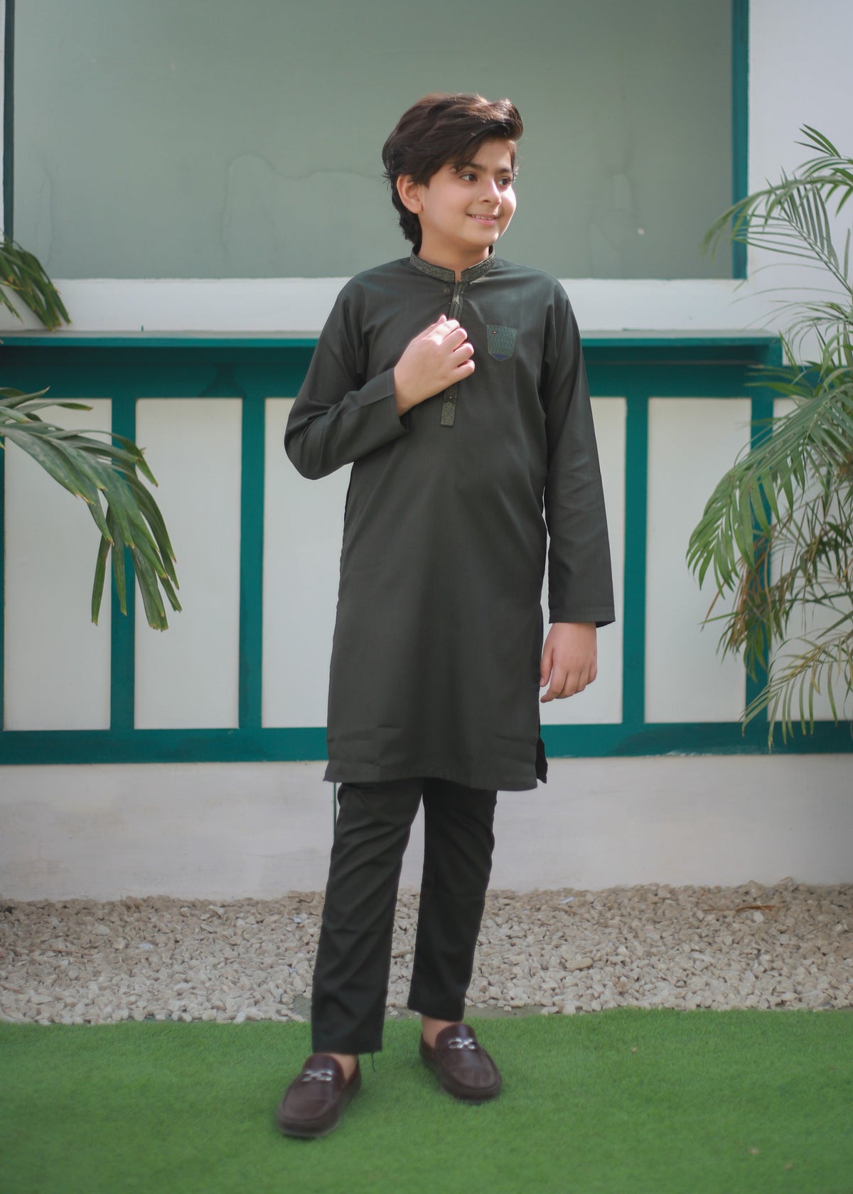 Eucalyptus Green Kurta Trouser AH 103