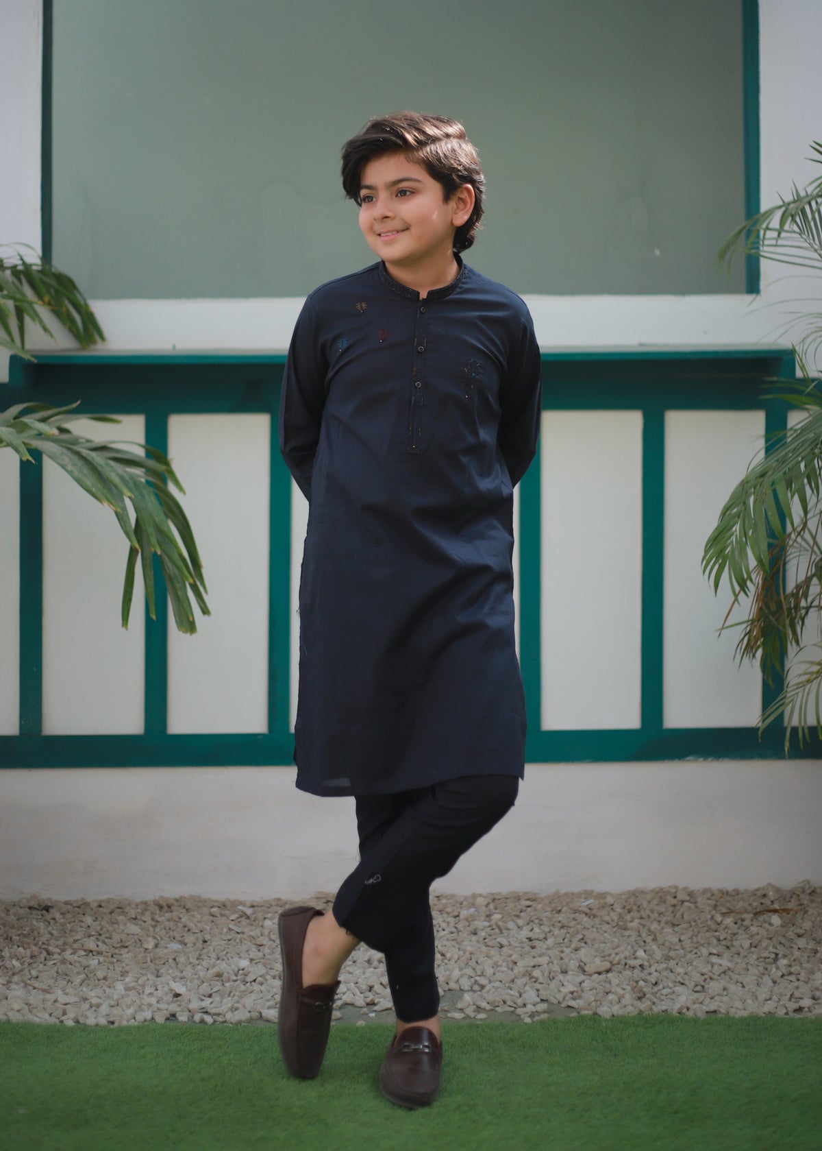 Prussian Blue Kurta Trouser AH 109 Main image