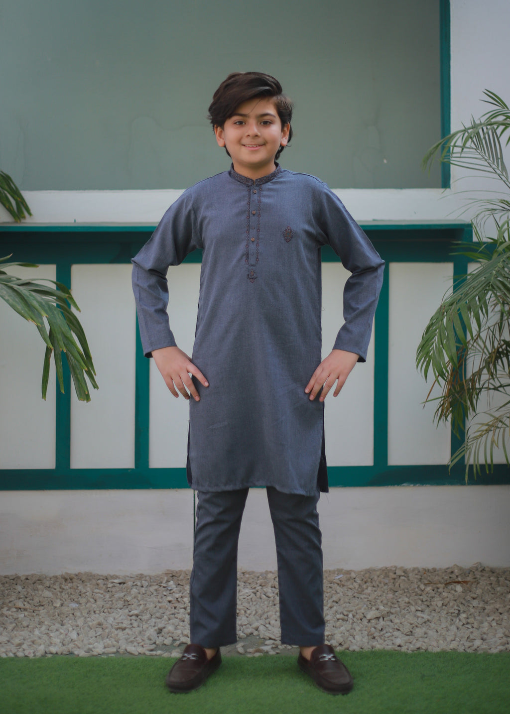 Shadow Blue Kurta Trouser AH 110