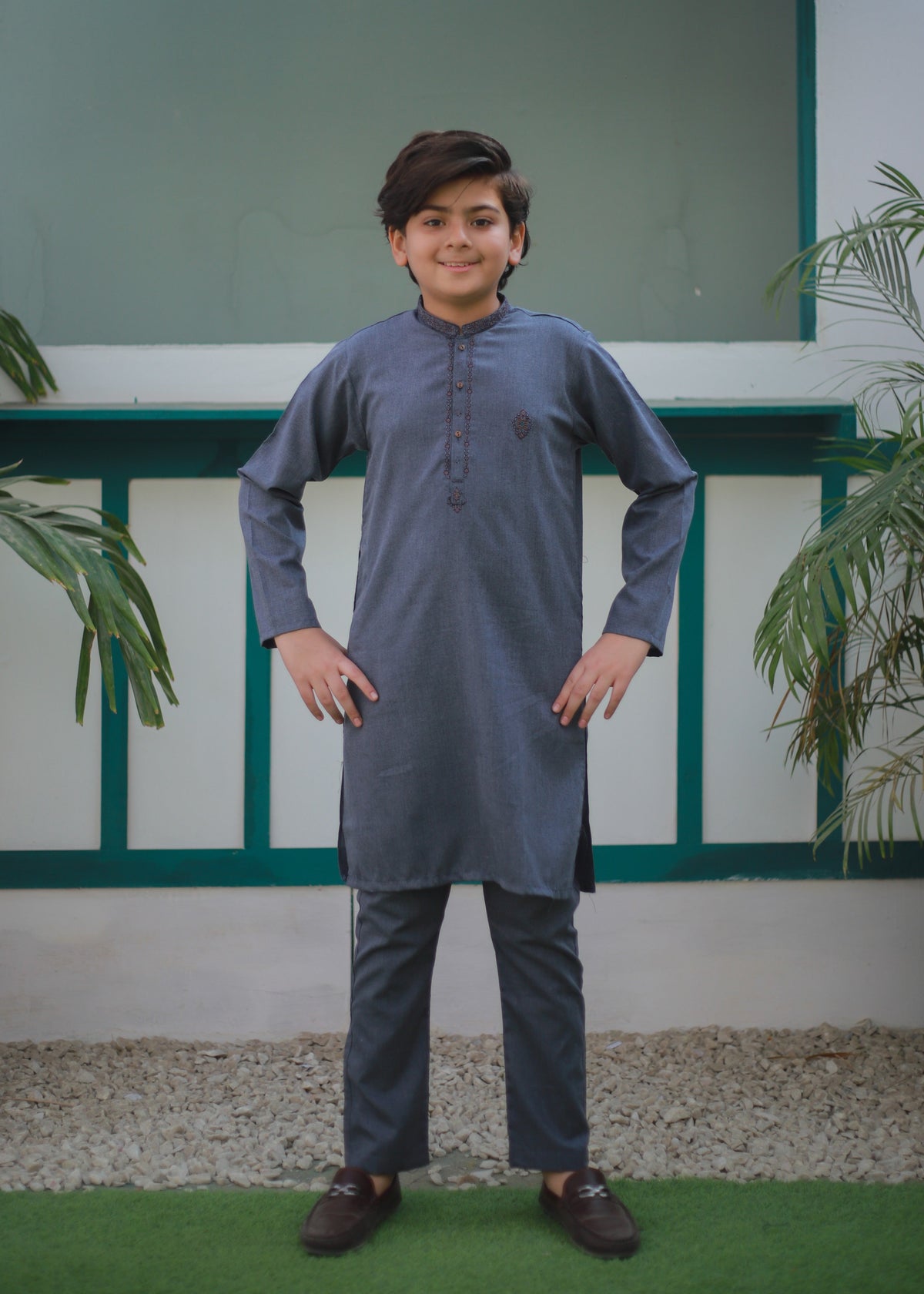 Shadow Blue Kurta Trouser AH 110