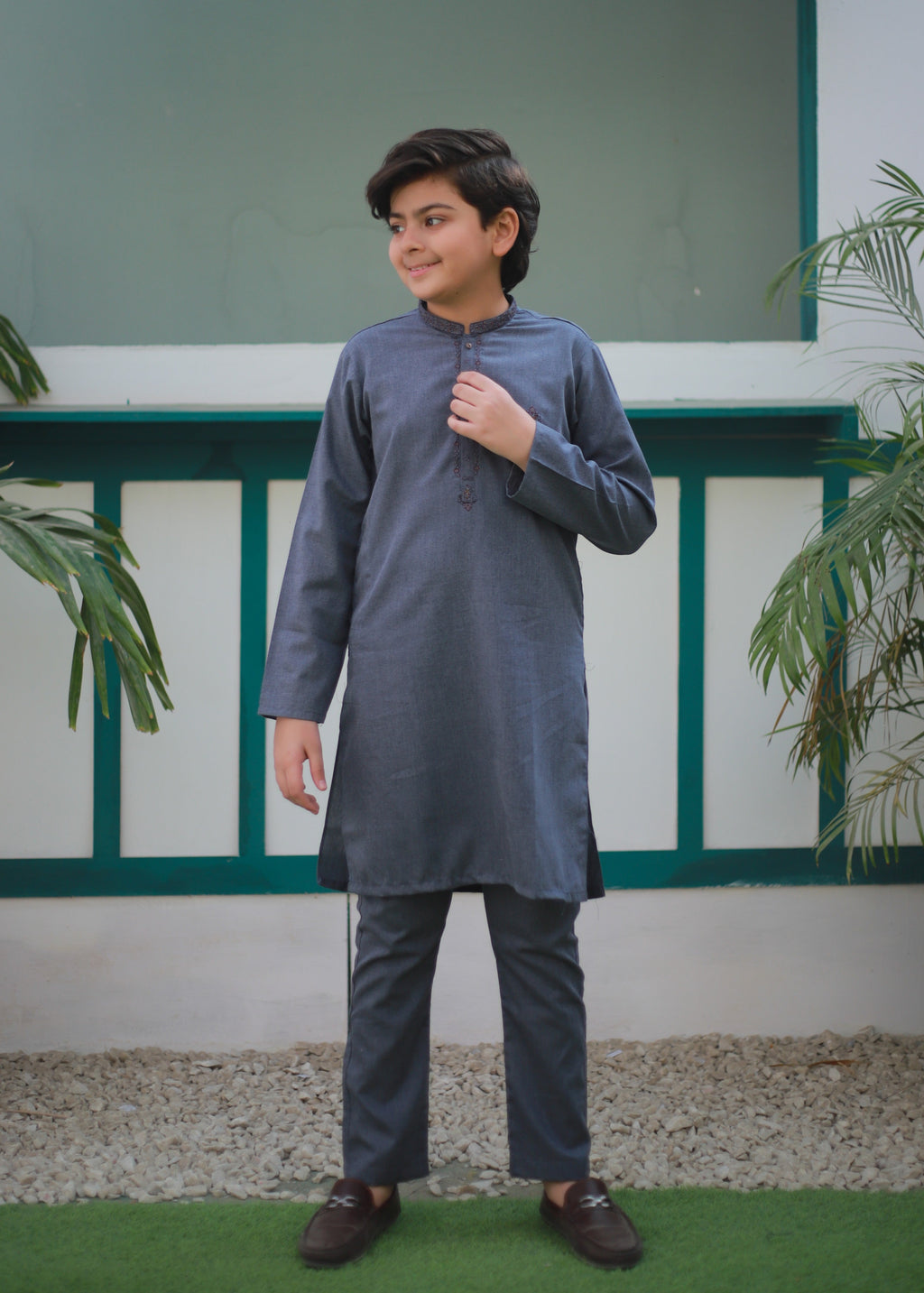 Shadow Blue Kurta Trouser AH 110