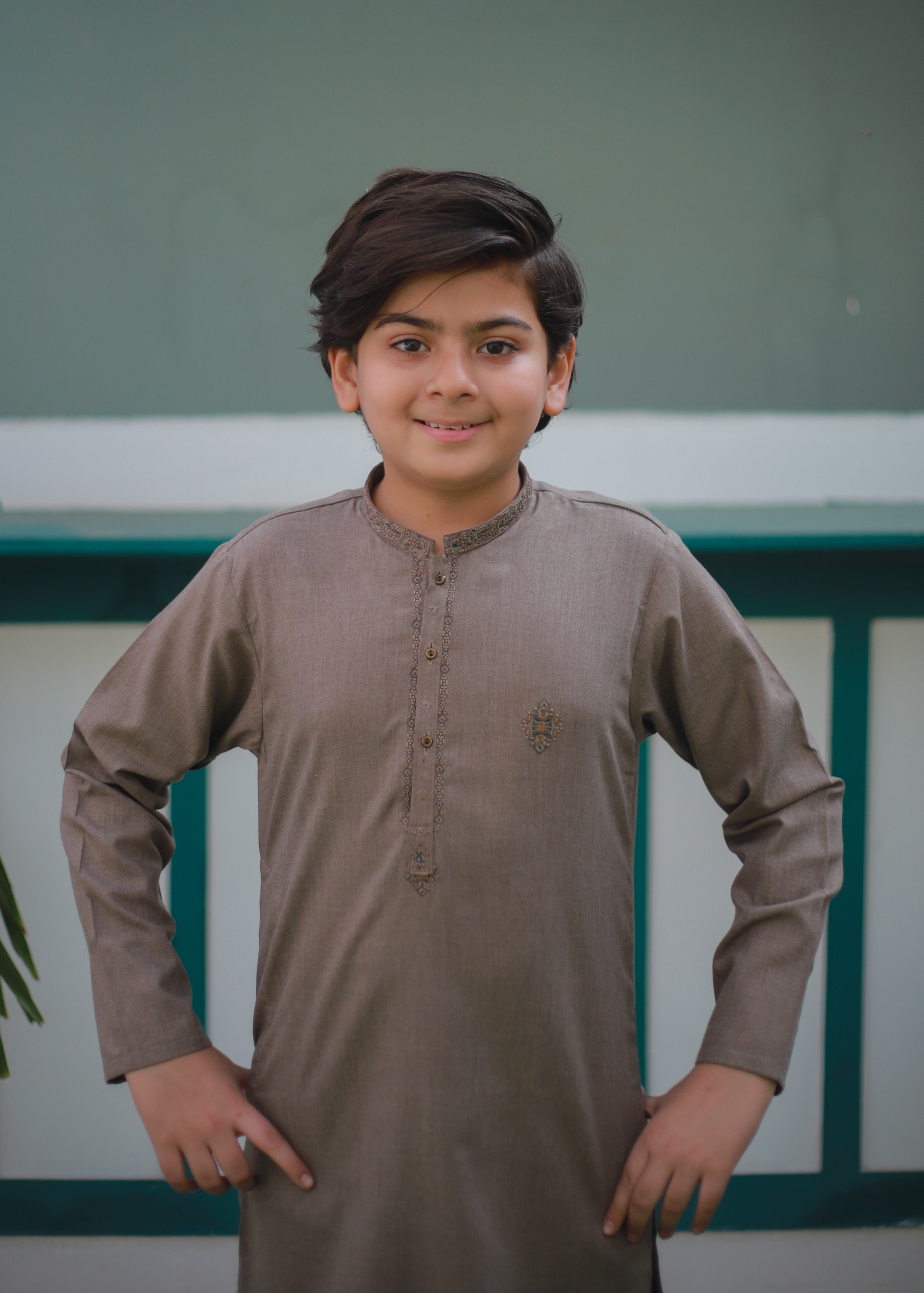 Tan Brown Kurta Trouser AH 111 Secondary image