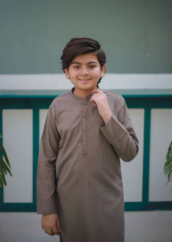 Tan Brown Kurta Trouser AH 111