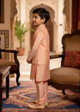 Peach Pink Waistcoat Suit Ahw-050