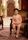 Peach Pink Waistcoat Suit Ahw-050