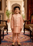 Peach Pink Waistcoat Suit Ahw-050