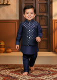 Prussian Blue Waistcoat Suit Ahw-055