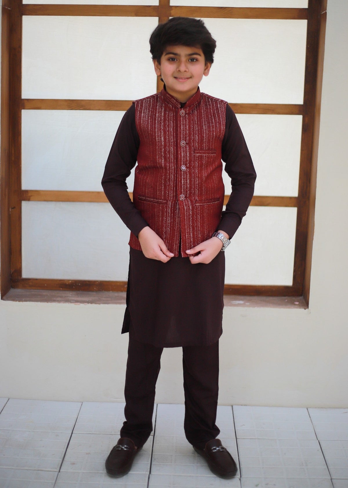 Rose Red Waistcoat Suit EW80 Main image