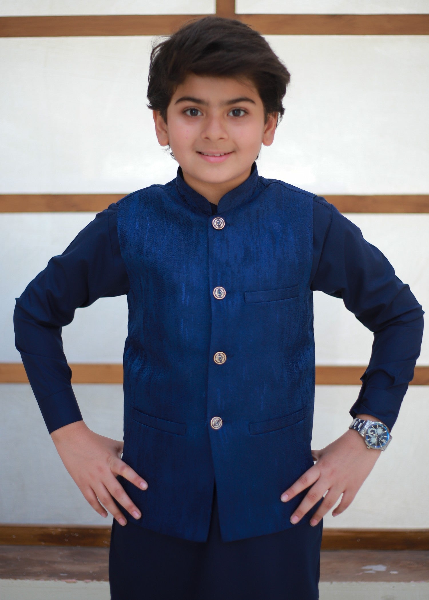 Sapphire Blue Waistcoat Suit EW82 Secondary image