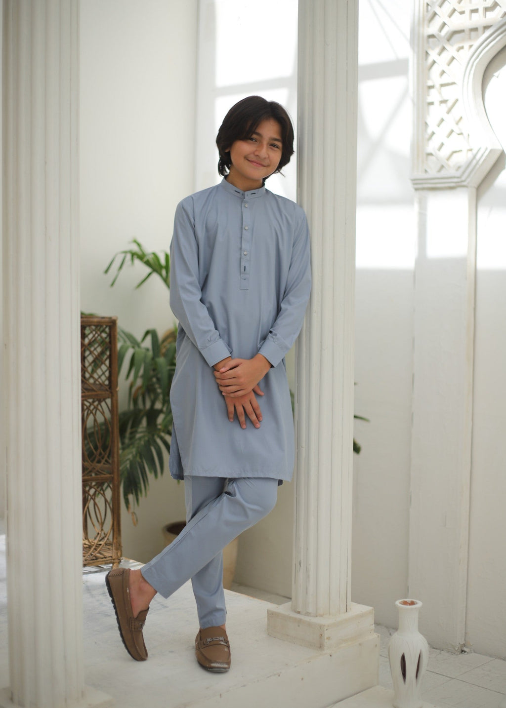 Duck Egg Grey Kurta Trouser KT 163