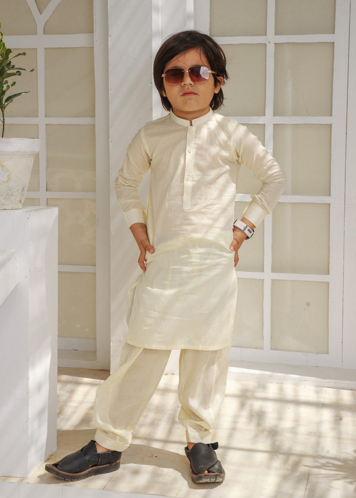 Cream Kurta Trouser KT 170