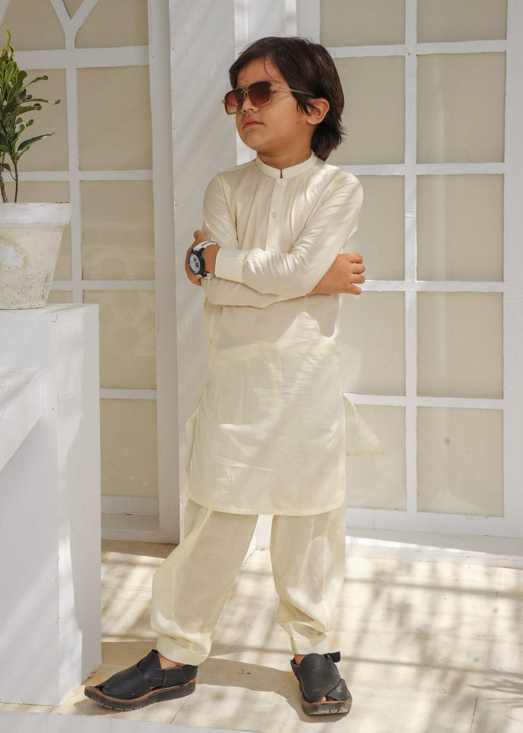 Cream Kurta Trouser KT 170