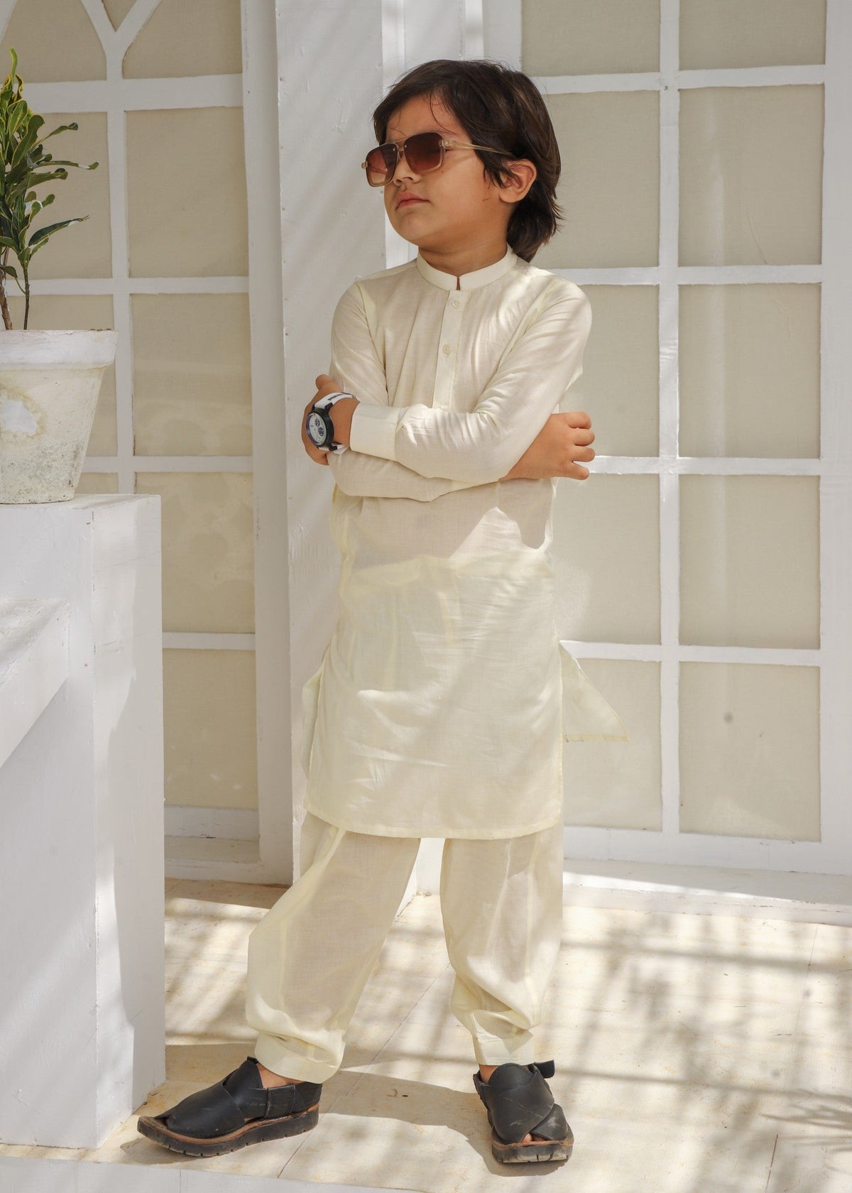 Cream Kurta Trouser KT 170