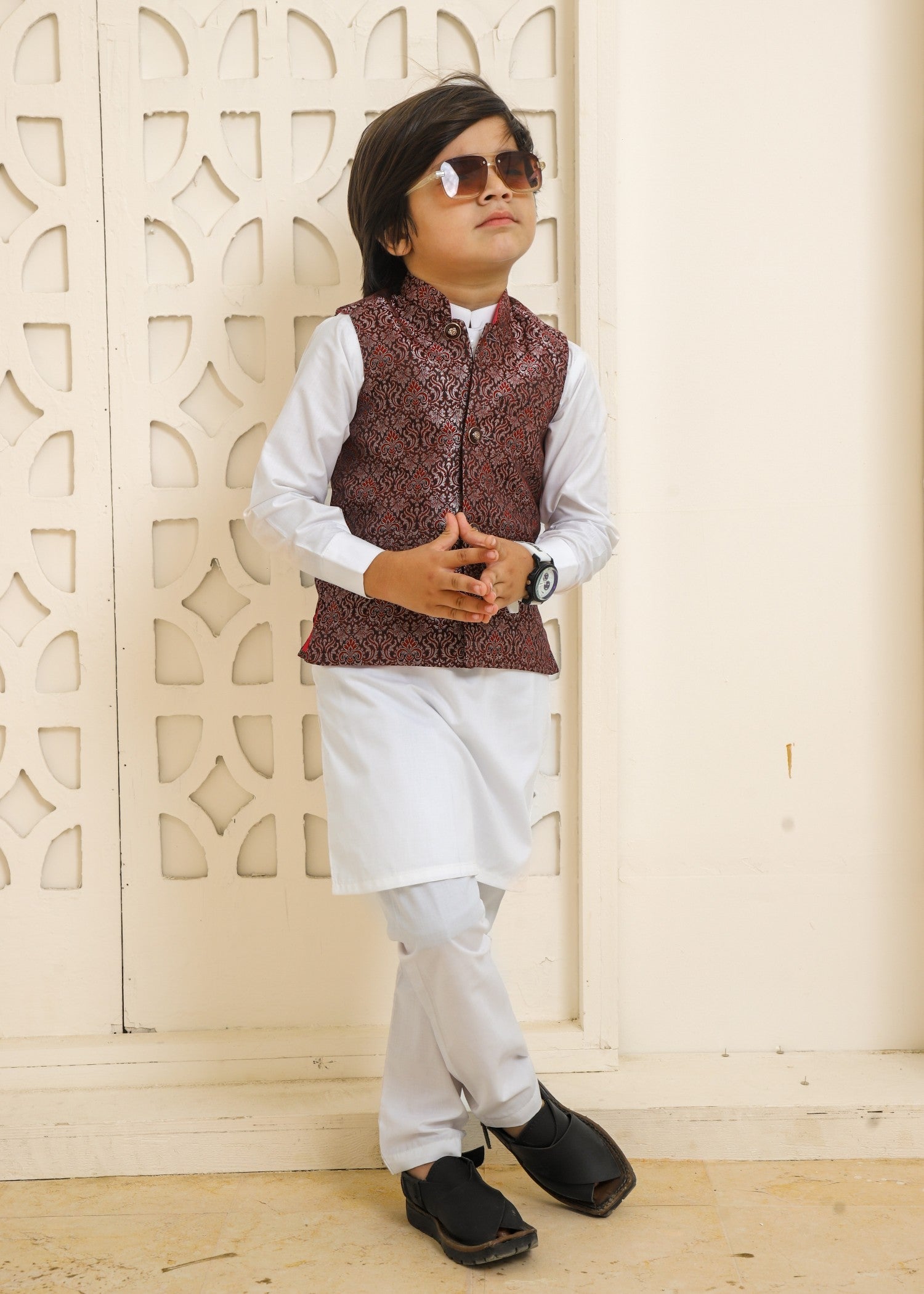 Maroon Waistcoat Suit -EW 86 Secondary image
