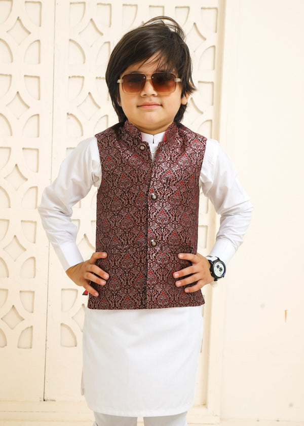 Maroon Waistcoat Suit -EW 86