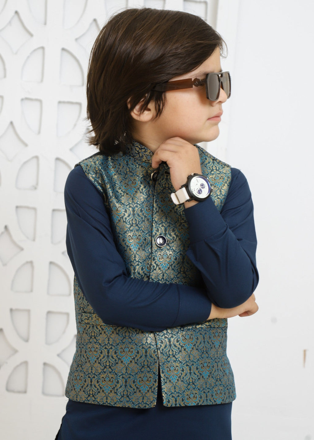 Moonlight Blue Waistcoat Suit -EW 87