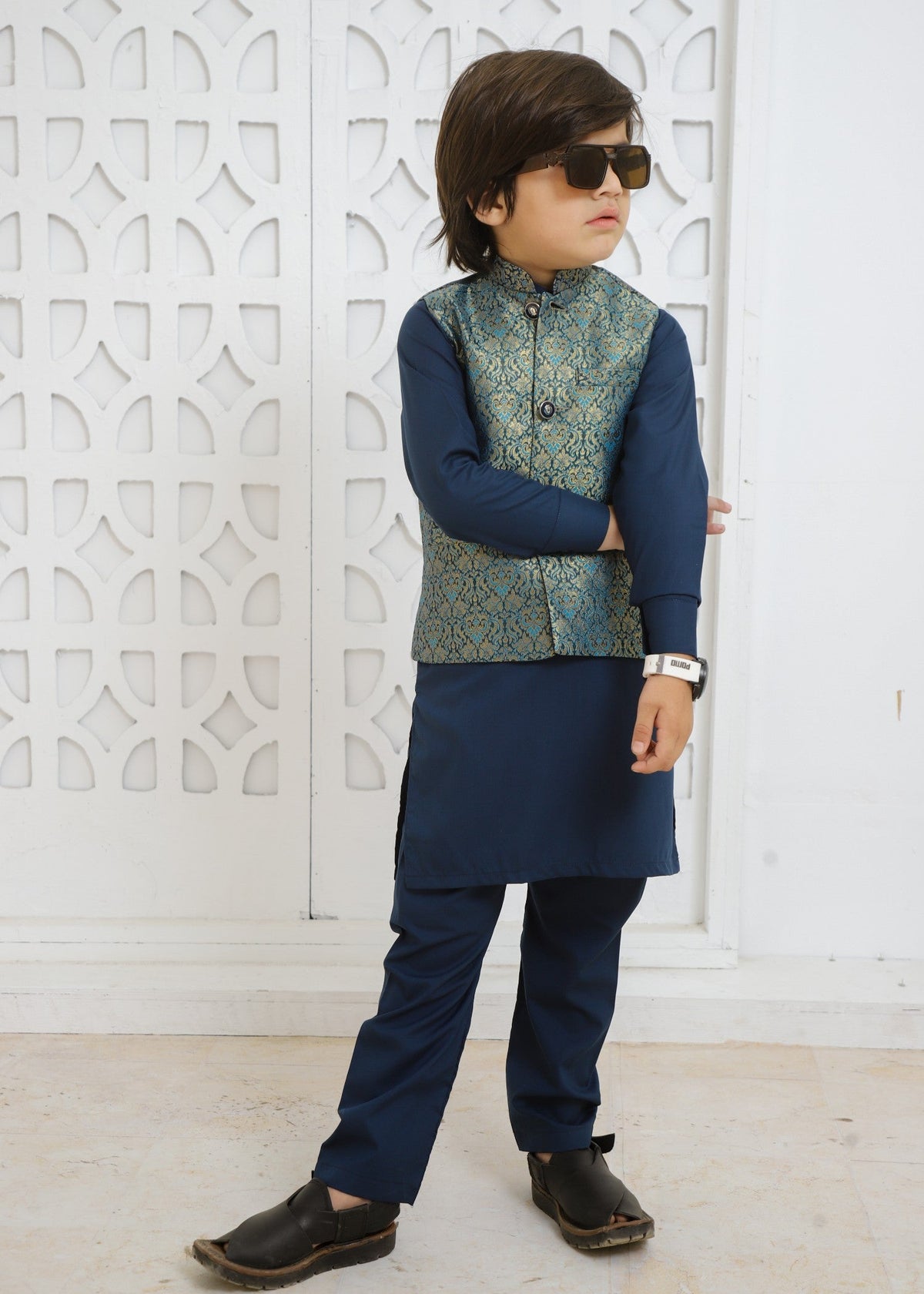 Moonlight Blue Waistcoat Suit -EW 87
