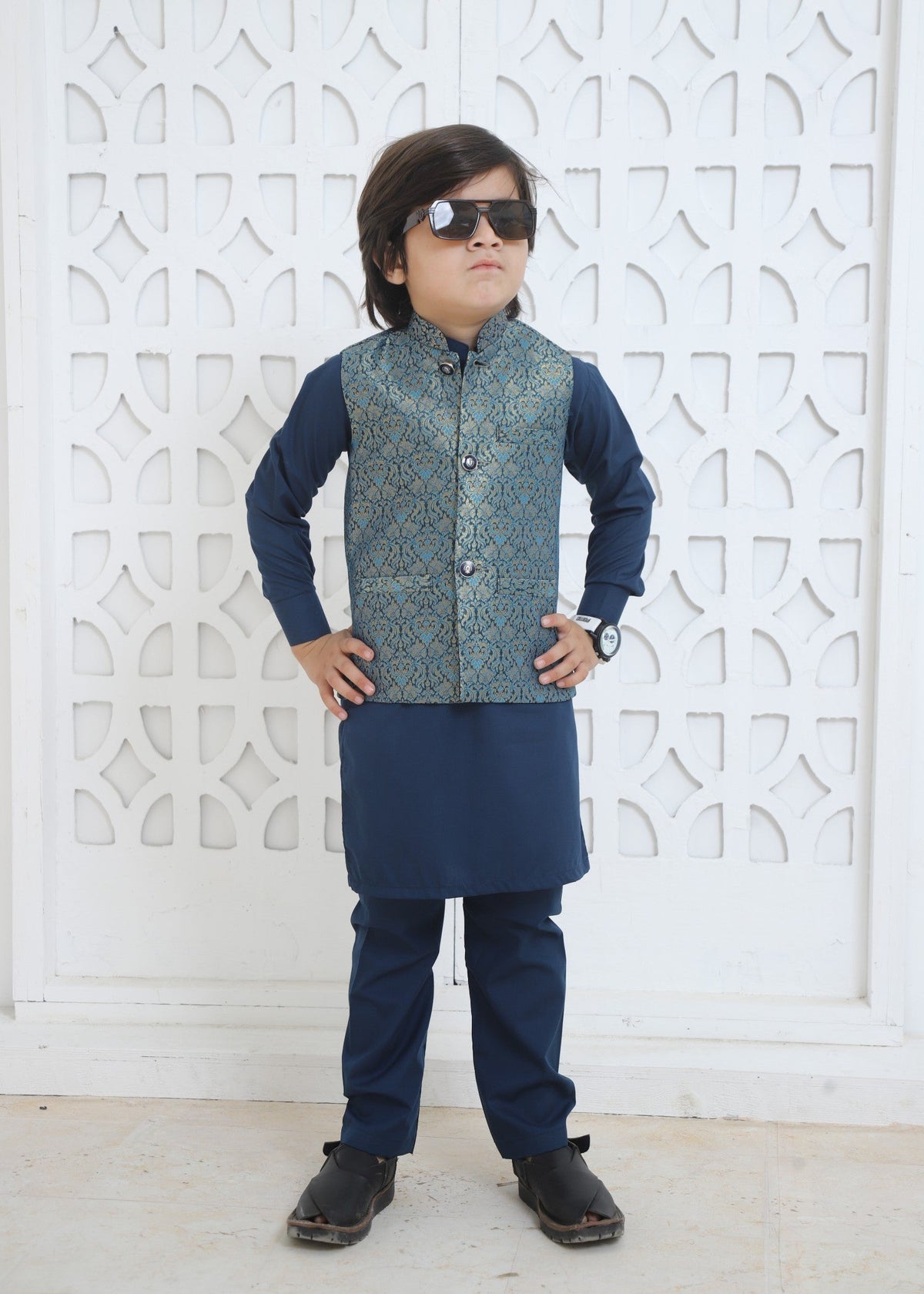 Moonlight Blue Waistcoat Suit -EW 87 Main image