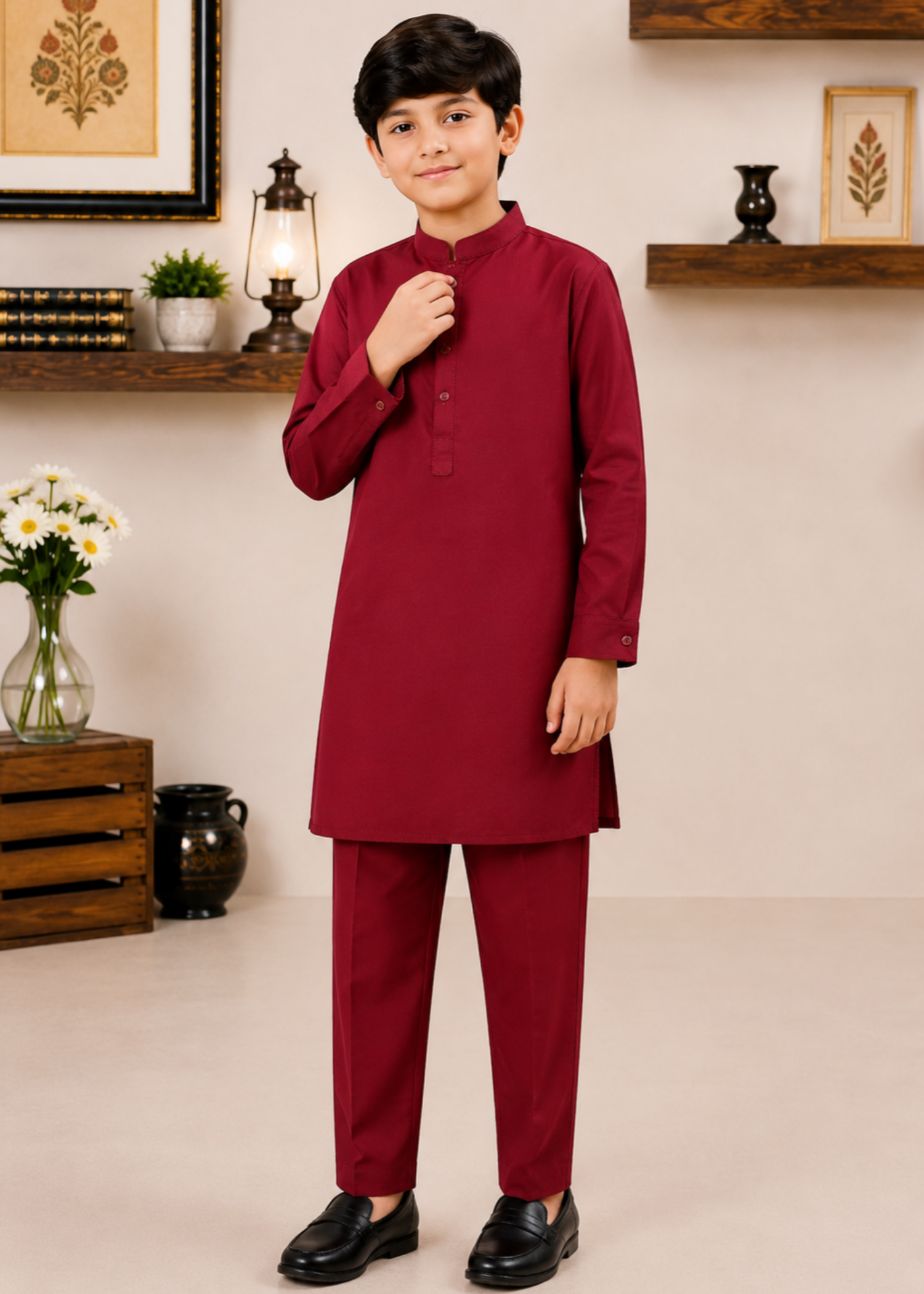 Berry Red kurta trouser KT 172 Secondary image