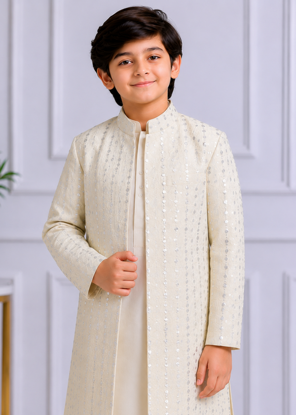 Tea Green Open shervani - S45