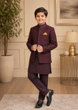 Maroon Open Prince Coat Suit P36