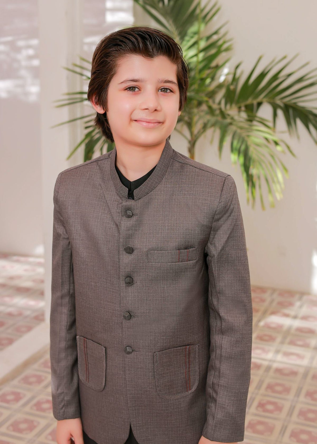Battleship Grey Prince Coat Suit- AP 002