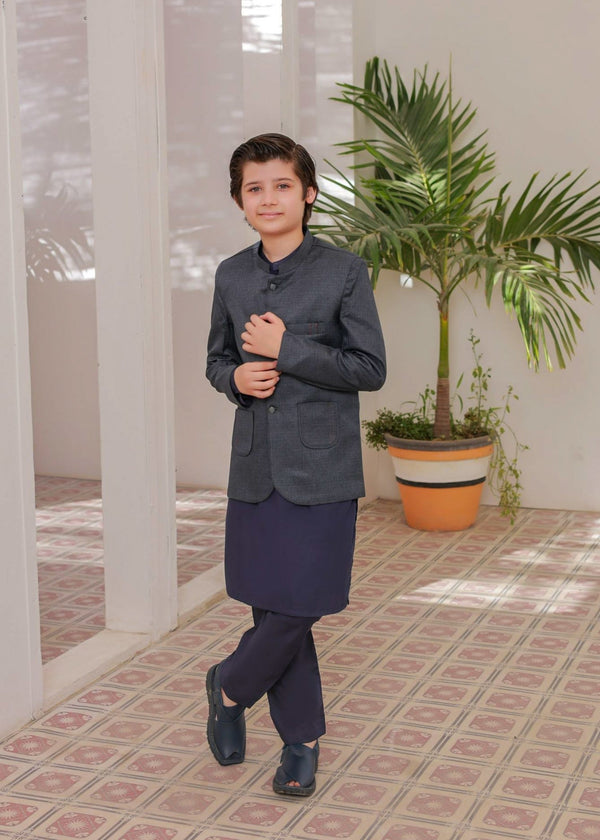 Greyish Blue Prince Coat Suit - AP 001